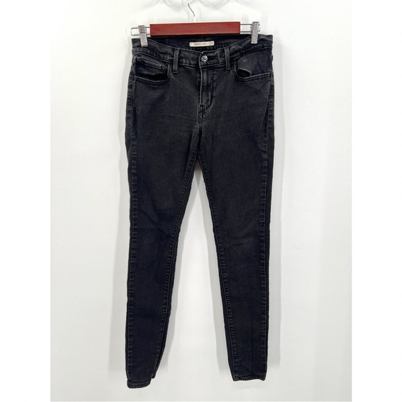 LEVI'S Woman's Black 710 Super Skinny Denim Jeans Size 30 - Picture 1 of 13